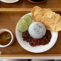 nasi lemak special for $14.90 at Minf Houze Vegan Cafe in Kuala Lumpur