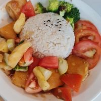 Sweet & Sour Golden Tofu rice ~ 13/4/23 at Minf Houze Vegan Cafe in Kuala Lumpur