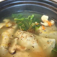 Dumpling spinach soup  at Minf Houze Vegan Cafe in Kuala Lumpur