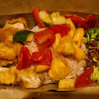 Sweet & Sour Golden Tofu Rice at Minf Houze Vegan Cafe in Kuala Lumpur