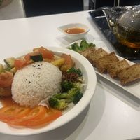 Sweet and sour tofu, with side of extra tofu  at Minf Houze Vegan Cafe in Kuala Lumpur