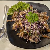Fried oyster mushrooms at Minf Houze Vegan Cafe in Kuala Lumpur