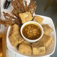 Fried tofu and enoki   at Minf Houze Vegan Cafe in Kuala Lumpur