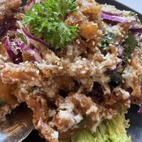 Fried oyster mushrooms  at Minf Houze Vegan Cafe in Kuala Lumpur