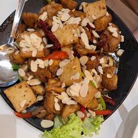 Mushroom and tofu at Minf Houze Vegan Cafe in Kuala Lumpur