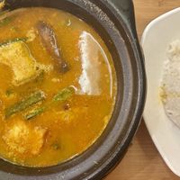 Kampung curry soup with ricee  at Minf Houze Vegan Cafe in Kuala Lumpur