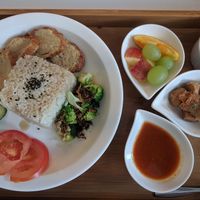 Vegan Hainanese rice set at Minf Houze Vegan Cafe in Kuala Lumpur