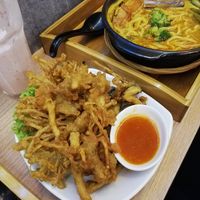 Wild Mushrooms (RM11.90) & Curry Ramen (RM14.90) at Minf Houze Vegan Cafe in Kuala Lumpur