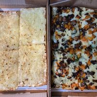 Cheesy bread and Vegan Fall Pie at Square Pie Guys in San Francisco