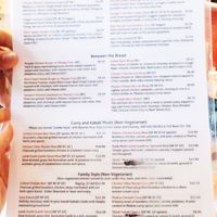 Menu at Zareen's in Mountain View
