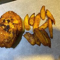 Overcooked chips, full of oil and quality of the vegan chips which is also overcooked.  at Gypsy - Marina Mall in Dubai