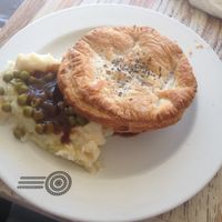 Pie with mash & gravy at Funky Pies in Bondi Beach