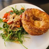 Butterish chicken pie with salad at Funky Pies in Bondi Beach