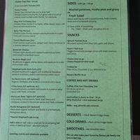 The menu at Funky Pies in Bondi Beach