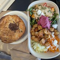 Funky Chunky pie and takeaway Messy Summer Salad at Funky Pies in Bondi Beach