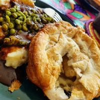 eezy cheezy chikn pie with potato & gravy at Funky Pies in Bondi Beach
