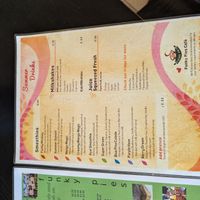 Drinks menu at Funky Pies in Bondi Beach