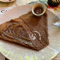 Crepes with creme de maron at La Cigale Voyageuse in Granville