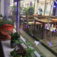 View from indoors at La Cigale Voyageuse in Granville