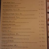 Menu  at Bella Italia in Kuta