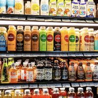 Wonderful section of smoothies and juices/kombucha.  at Nature's Corner Market in Marietta