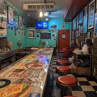 The place looks straight out of Bob's burger! at Bonnie's Grill in Brooklyn