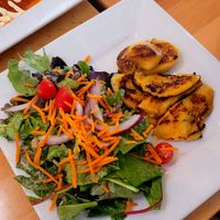 Side salad and plantains (comes with burrito) at Real Food Daily in West Hollywood