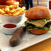 RFD original burger at Real Food Daily in West Hollywood