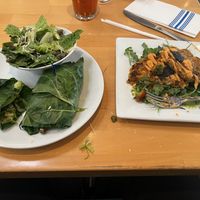 BLTA ON  COLLARD WRAP🤘Baked SEA CAKES 🤘  at Real Food Daily in West Hollywood