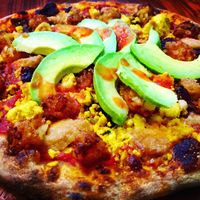 Vegan Breakfast Pizza  at Real Food Daily in West Hollywood