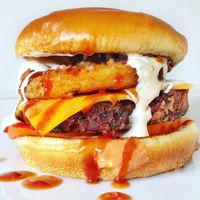 Vegan Western Cheese Burger  at Real Food Daily in West Hollywood