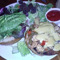 burger with the works at Real Food Daily in West Hollywood