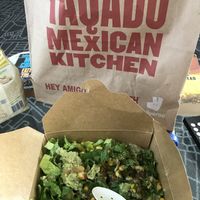 Rice, pinto bean corn and guacamole bowl at Taqado in Abu Dhabi