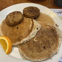 pancakes and sausage at Speedway Cafe in Dover