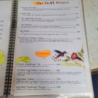 Menu at OR2K in Kathmandu