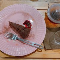 Vegan rice flour organic banana chocolate cake  at Orange County Cafe in Tondabayashi