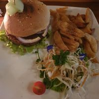 Jackfruit burger for 1800 at Chill Cafe in Ella