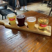 beer flight  at Mill St. Brew Pub & The Beer Hall in Toronto