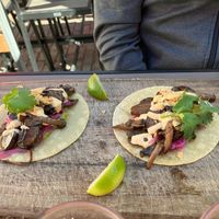 Mushroom tacos at Mill St. Brew Pub & The Beer Hall in Toronto