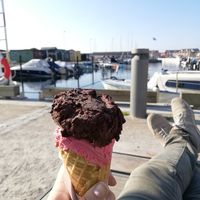 Vegan chocolate ice cream at Limhamns Glassmejeri in Limhamn
