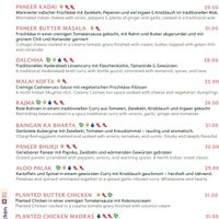 main dishes, clearly labelled  at Tamarind Hill in Zurich