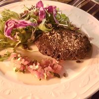 Vegan black bean cutlet at Prelude in Kuressaare