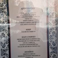 Whole menu at Prelude in Kuressaare