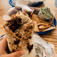 Huge veggie and tempeh burrito  at Poppo's Taqueria in St Petersburg