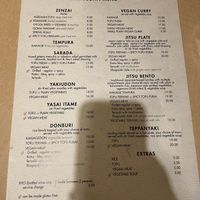 Vegan menu  at The Jitsu in Dunedin