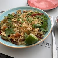 Vegan pad Thai - and extra hot sauce for me! at Meraki in Oviedo