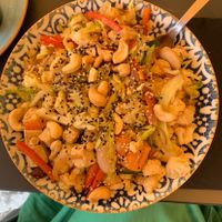 wok de verduras con tofu marinado!! en gran cantidad  at Meraki in Oviedo