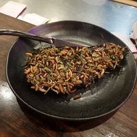 Miso Dengaku Eggplant, Pepitas, Puffed Rice, Nori at Akiba in Canberra