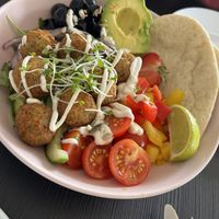 Vegan Falaffel Bowl - Hummus is missing in that picture  at Beachcove Café in Waterville