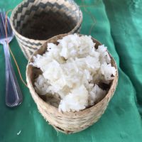 Sticky rice at Tamarind Tree Restaurant Mekong in Luang Prabang